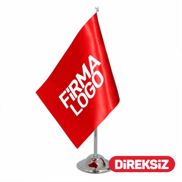 Özel Logolu Masa Bayrağı Tekli 15x22,5 cm (Direksiz)
