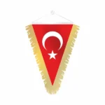 Üçgen Saçaklı Takdim Türk Bayrağı